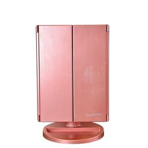 DeWEISN Rose Color Tri-Fold Vanity Mirror